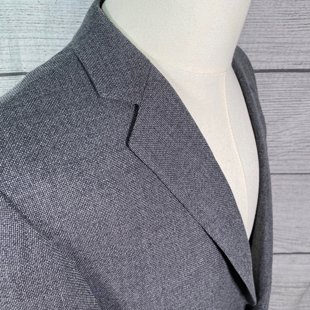 Brooks Brothers Blazer Regent Mens 42R Grey Reda Wool Sport Coat Hopsack Jacket - Picture 2 of 13